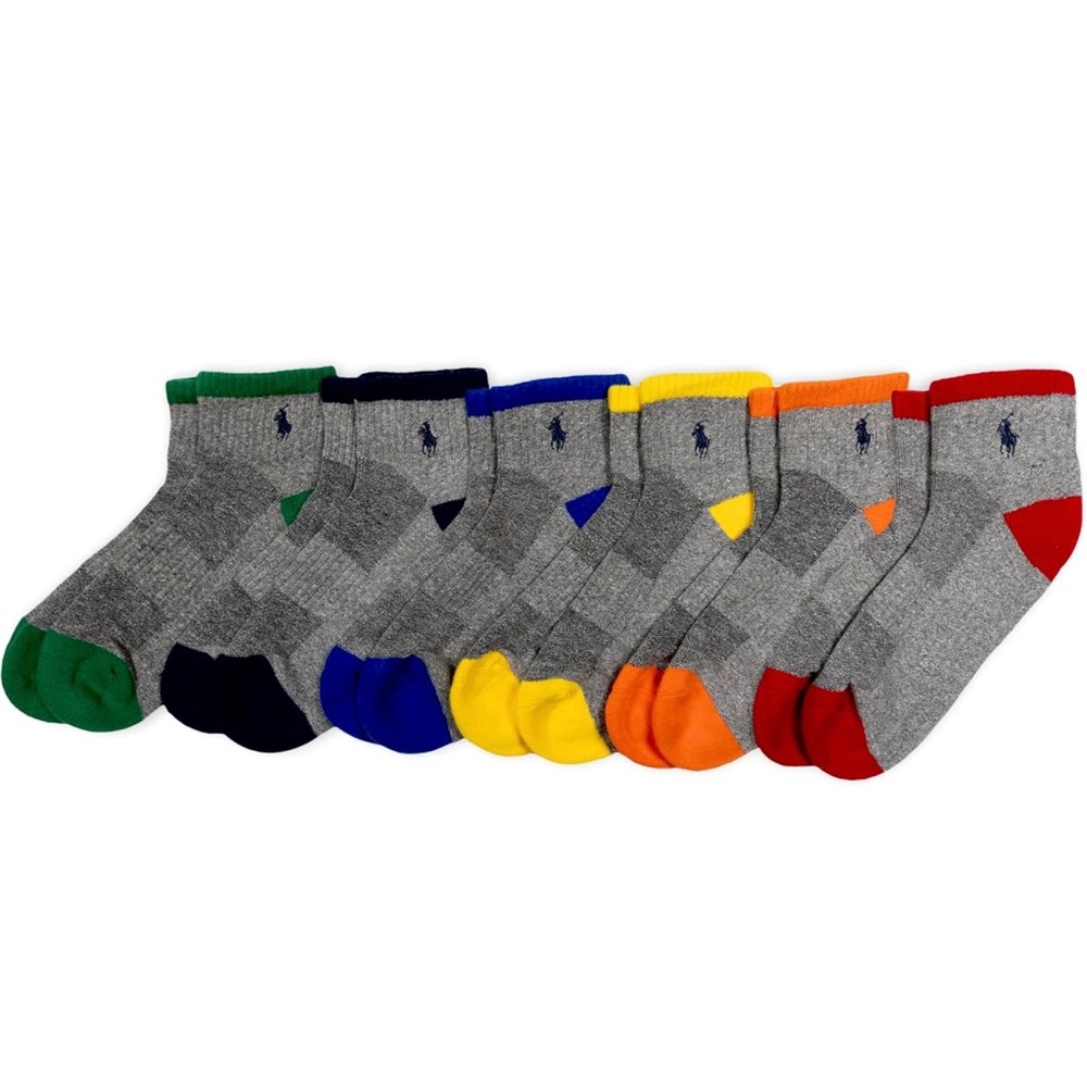 POLO RALPH LAUREN Men's Athletic Performance Cotton Ankle Socks-6 Pairs Pack✨
